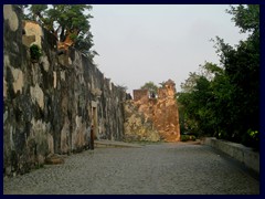 Fortaleza do Monte (Mount Fortress) on Monte Hill. Built 1617-26 by the Jesuits as one of the main defence structures and military center of the Portugese colony. Barracks, arsenal and storehouses inside the fort made it withstand a siege for two years. It was the first residence for governors of Macau. The hill it stands on offers amazing views of Macau Peninsula and parts of the city of Zhuhai in Chinese.